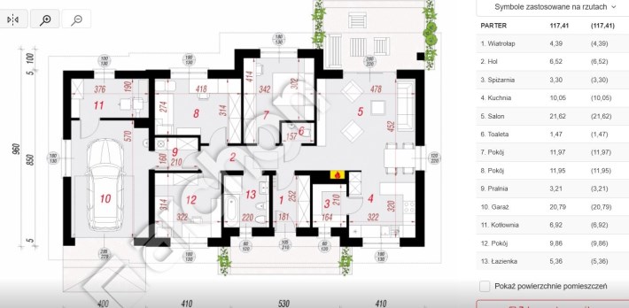 Plan pomieszczeń
